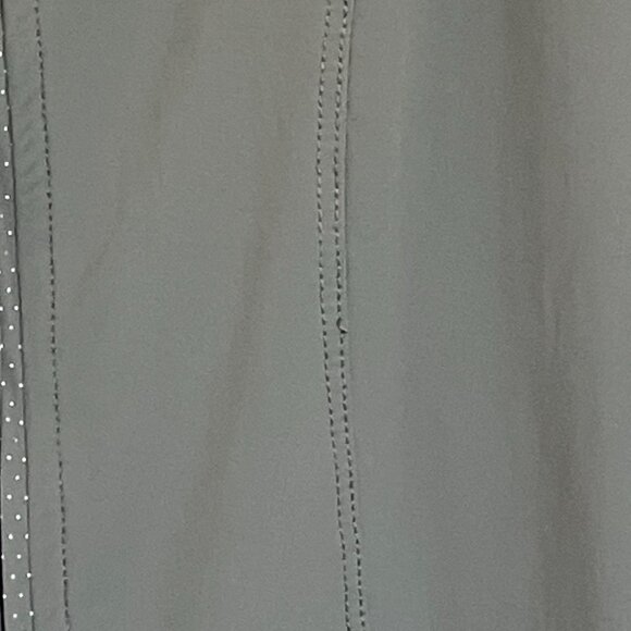 Dolcezza Fitted Style Kaki Green Tunic Top Size Medium FLAWS - Picture 9 of 10